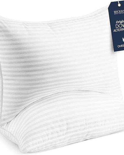 Beckham Hotel Collection Bed Pillows Standard/Queen Size Set of 2 - Original Soft Down Alternative Pillow for Sleeping - Soft Support for Back, Stomach or Side Sleepers