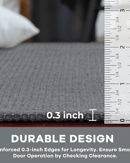 KOZYFLY Washable Area Rug for Living Room 5x7 Ft Non Slip Rubber Backed Bedroom Rug Braided Cotton Dining Room Rug, Floor Carpet for Living Room Dining Room Bedroom, Grey