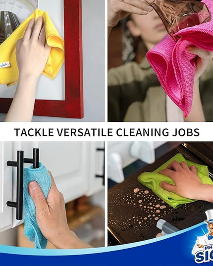 MR.SIGA Microfiber Cleaning Cloth, Pack of 24, Size:12.6" x 12.6"