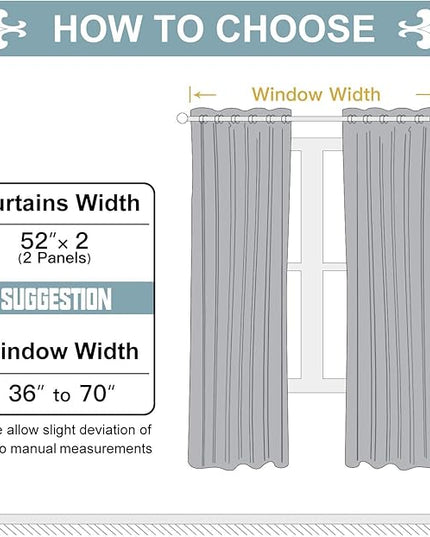 ChrisDowa Grommet Blackout Curtains for Bedroom and Living Room - 2 Panels Set Thermal Insulated Room Darkening Curtains (Royal Blue, 52W x 72L)