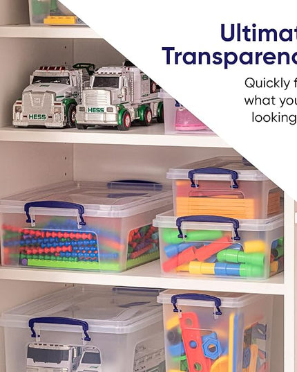 Superio Storage Bins with Lids, Clear Plastic Containers for Organizing, Stackable Totes, BPA Free, Odor Free, Organizer Boxes for Home, and Dorm (2 Pack, 28.5 Qt)