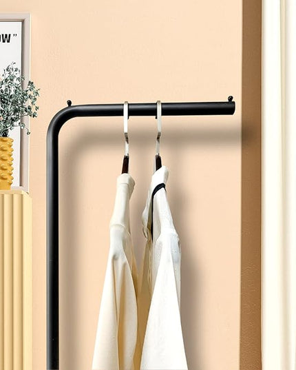 Metal Coat Rack, Modern Clothing Tree with Heavy-weight Slate Base, Small Coat Stand for Entryway/Bedroom/Hallway, Standing Plant Hanger, Matte Black