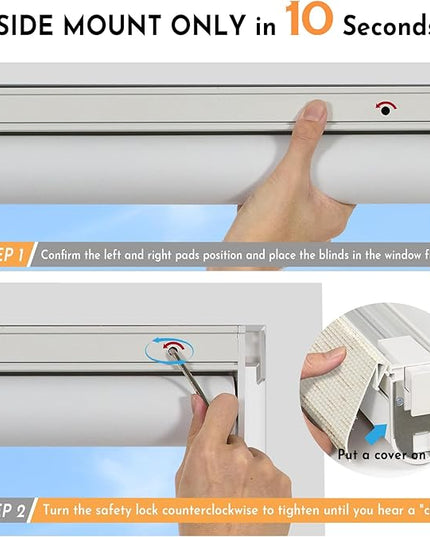 Persilux Smart Motorized Blinds with Remote, No Drill Automatic Roller Shades for Indoor Windows, Blackout Linen Fabric, Electric Blinds for Windows, Weave Mat C162BO-2, Custom Size