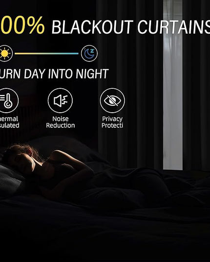 ChrisDowa 100% Blackout Light Grey Solid Curtains 120 Inches Long 2 Panels for Bedroom Living Room,Farmhouse Room Darkening Thermal Insulated Soundproof Grommet Top Window Treatment Drapes,52x120