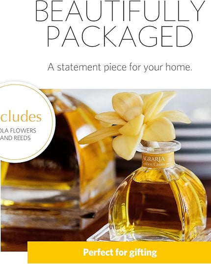 AGRARIA PetiteEssence Flower and Reed Diffuser Set, Hand Crafted Sola Flower Botanical Home Fragrance Set, Scented Oil Gift for All Occasions
