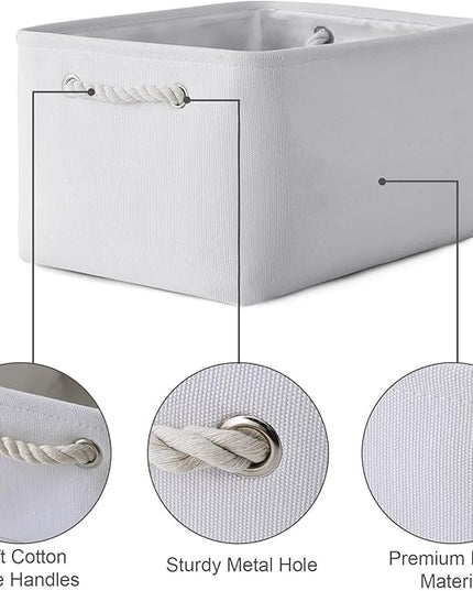 TheWarmHome Fabric Storage Bin, Large 1 Pack 15.7L*11.8W*8.3H Storage Basket for Home Storage and Organization, Shelf Basket with Cover for Living Room Bedroom Closet（White