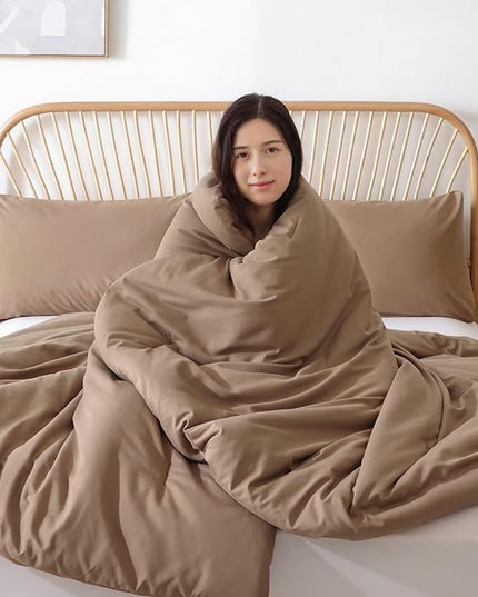 ROSGONIA Queen Comforter Set Dark Khaki Brown, 3pcs Bedding Comforter Sets(1 Comforter & 2 Pillowcases) All Season Lightweight Bedspread Blanket Quilt