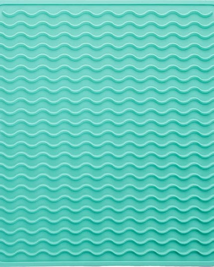 Silicone Dish Drying Mat for Multiple Usage,Easy clean,Eco-friendly,Heat-resistant Silicone Mat for Kitchen Counter or Sink,Refrigerator or Drawer liner Mint M 12 inches x 12 inches