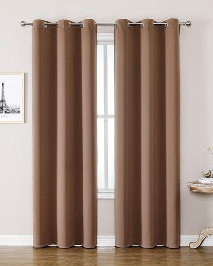 ChrisDowa Blackout Curtains 78 inches Long for Bedroom - 2 Panels Set Grommet Thermal Insulated Room Darkening Curtains for Living Room (Cappuccino, 42 x 78 Inch)