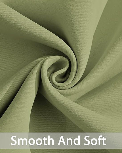 Yakamok Light Blocking Blackout Curtains Thermal Insulated Room Darkening Drapes for Bedroom,Solid Grommet Top Window Drapes, 38x90 Inch, Sage Green, One Pair