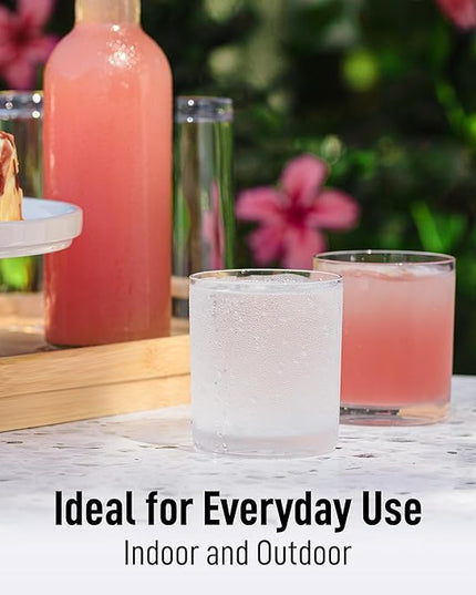 Zulay Kitchen Acrylic Glasses Drinkware - 6 Piece Unbreakable Plastic Tumblers - BPA-Free, Reusable Plastic Drinking Glasses for Home & Outdoors - Stackable, Lead-Free & Dishwasher Safe - (12 oz)