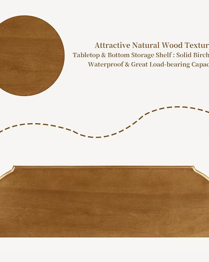 HMFULE Retro Curved Console Table, 43" Solid Wood Half Moon Console Table Entryway Table Sofa Table with Open Shelf Curved Corners 3 Drawers Pine Roman Legs for Living Room,Hallway,Entryway,Brown