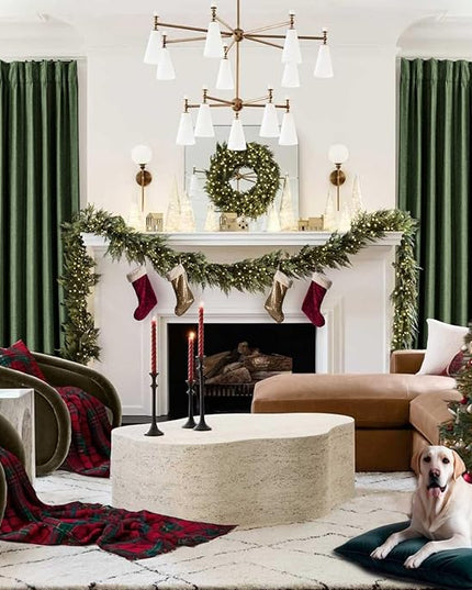 IVAPUPU Linen Pinch Pleated Blackout Curtains for Bedroom - Full Black Out Green Curtains 84 Inch Long 2 Panel for Living Room Darkening Thermal Window Curtain Drapes for Christmas Decor