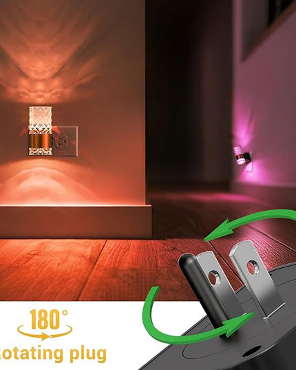 L LOHAS LED Night Light, Night Lights Plug into Wall, 10-Color RGB Change Nightlights,10/50/100LM Adjustable Automatic Nightlights Plug in with Dusk to Dawn Sensor for Room Bathroom Hallway
