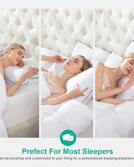 APSMILE Medium Firm Feathers Down/Poly Pillow Standard Size Pack of 1, Luxury Feather Pillow for Sleeping, 100% Organic Cotton Cover Hotel Collection Bed Pillows (White, 20"x26")