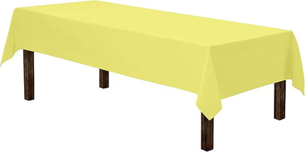 Gee Di Moda Rectangle Tablecloth - 60 x 102 Inch Yellow Table Cloth for 6 Foot Rectangle Tables - Heavy Duty Washable Fabric - for Holiday Party, Dinner, Weddings, Baby Shower & Events