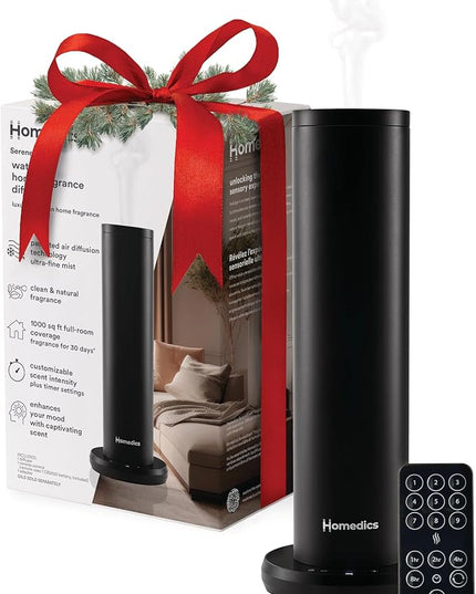 Homedics SereneScent Waterless Home Fragrance Diffuser, Use with Homedics SereneScent Oil (Sold Separately), Patented Air Diffusion Technology, Clean & Natural Fragrance, Enhances Mood, Large Rooms