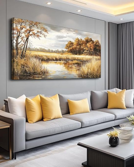 ERQINHUA Large Wall Decor Canvas Painting Wall Art For Bedroom Living Room Decor Lake Surface Landscape Painting Artwork Print For Home Decor Room For office Farmhouse Room Wall Decoration 30x60 In