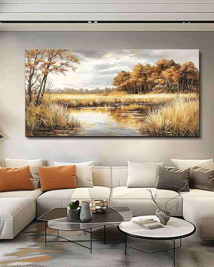 ERQINHUA Large Wall Decor Canvas Painting Wall Art For Bedroom Living Room Decor Lake Surface Landscape Painting Artwork Print For Home Decor Room For office Farmhouse Room Wall Decoration 30x60 In