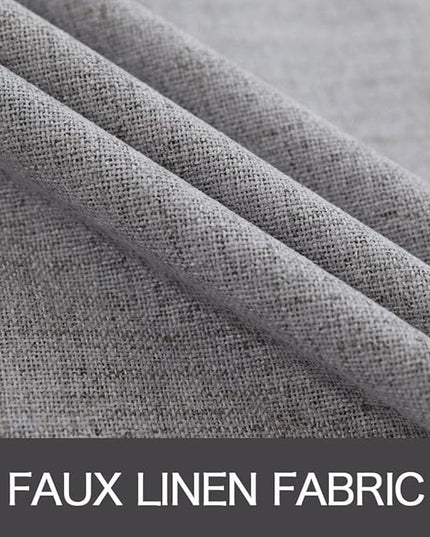 MIULEE Linen Blackout Curtains and Drapes 100% Room Darken Thermal Insulated Grommet Window Panels with Coating 2 PCs W 42 x L 90 inches Grey