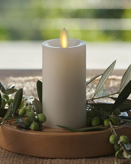 Luminara Classic Slim Flameless LED Candle, White 2" x 4.25", Battery Operated Moving Flame Pillar w/Timer, Safe Realistic Wax Candle, Home Decor