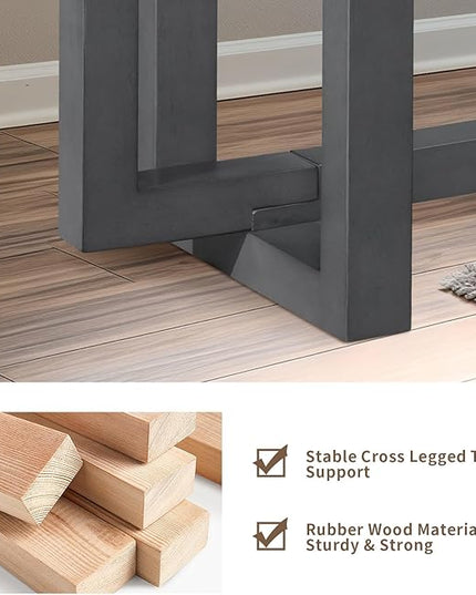 LKTART 59.05-Inch Long Behind Couch Sofa Table for Living Room, Farmhouse Console Table with Storage, Narrow Accent Entryway Tables for Hallway Entrance Foyer (Brown+Grey)