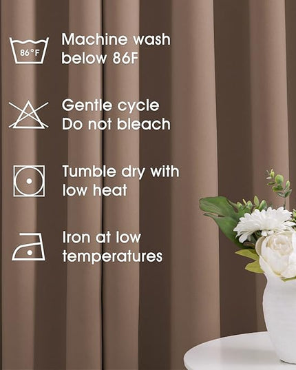 HOMEIDEAS Blackout Curtains for Bedroom 52 X 84 Inch Long 2 Panels Set Cappuccino Room Darkening Curtains/Drapes, Thermal Grommet Taupe Window Curtains for Living Room