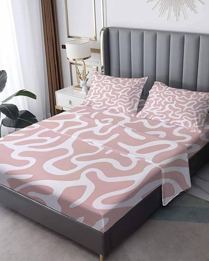 Cal King Sheets - Abstract Bed Sheets & Bedroom Decor, Abstract Decor for Bedroom, Modern Sheet Set, Soft Breathable Microfiber Deep Pocket Patterned Bedding Sheets & Pillowcases