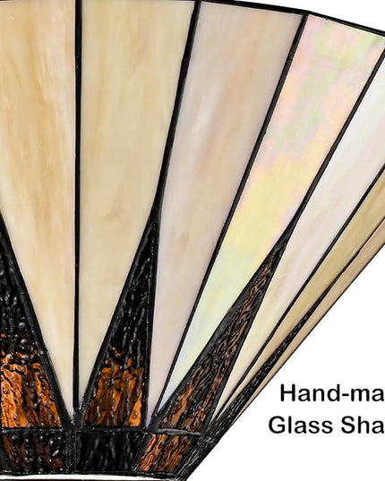 Tiffany Wall Sconce Vintage Brown Stained Glass Wall Mounted Light 13.6 Inch Tiffany Style Wall Lamp for Bedroom Entryway Stairwell