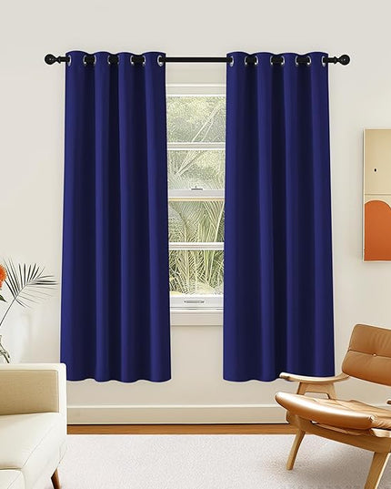 NICETOWN Room Darkening Curtain for Living Room - Energy Saving Thermal Insulated Grommet Room Darkening Curtain/Drape for Bedroom (1 Panel, 46 by 72, Navy Blue)