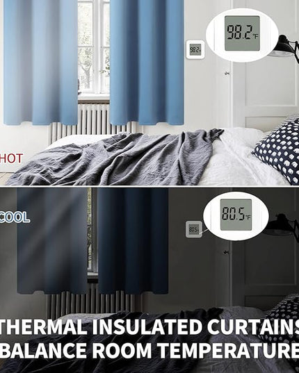 BGment Blackout Curtains - Grommet Thermal Insulated Room Darkening Bedroom and Living Room Curtains, Set of 2 Panels (70 x 84 Inch, Denim)