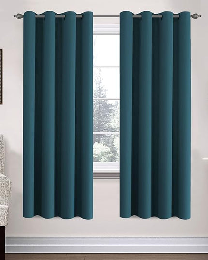H.VERSAILTEX Premium Blackout Thermal Insulated Room Darkening Curtains for Bedroom/Living Room - Classic Grommet Top (2 Panels, Dark Teal, 52 Inch by 72 Inch)