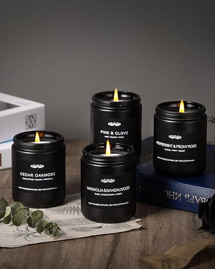 6 Pack Candles for Home Scented, Aromatherapy Candles Gifts Set for Men Candles Set, 42 oz 300 Hour Long Lasting Candles, Gifts for Mens Birthday Christmas Thanksgiving Anniversary Present