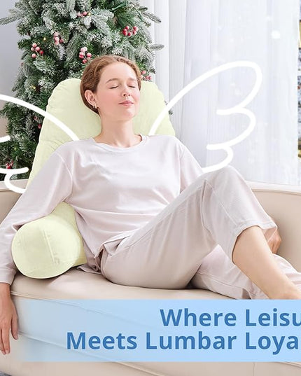 Sasttie 25-inch Reading Pillows for Sitting in Bed Adult, Jumbo Velvet Back Pillow Bed Sitting Up, XL High Back-Rest Support Cushion for Sit Up on Couch & Floor, Oeko-Tex Certified, Cream