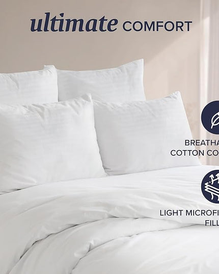 Beckham Hotel Collection Euro Size Throw Pillows (Set of 2), 26 x 26 Down Alternative Pillow Insert for Bed, Couch, and Sofa