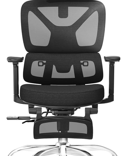 FLEXISPOT ErgoX Premium Ergonomic Office Chair with Footrest- Adjustable 3D Armrests, Dynamic Lumbar Support, Recline & Tilt Function, Mesh Seat, for Home & Office Use,Foam Black