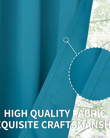 BGment Blackout Curtains - Grommet Thermal Insulated Room Darkening Bedroom and Living Room Curtains, Set of 2 Panels (52 x 120 Inch, Peacock Blue)