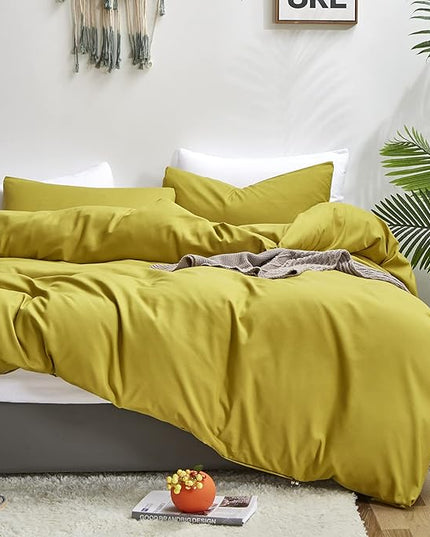 CLOTHKNOW Moss Green King Size Comforter Sets 3Pcs Chartreuse Bedding Comforter Sets Green Yellow King Comforter with 2 x Pillow Cases