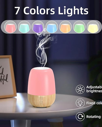 150ML Cordless Essential Oil Diffuser, Built-in 6000mAH Rechargeable Battery, 7-Hour Runtime, 7 LED Color Changing Lights, Portable Aromatherapy Diffuser for Home,Office,Outdoor