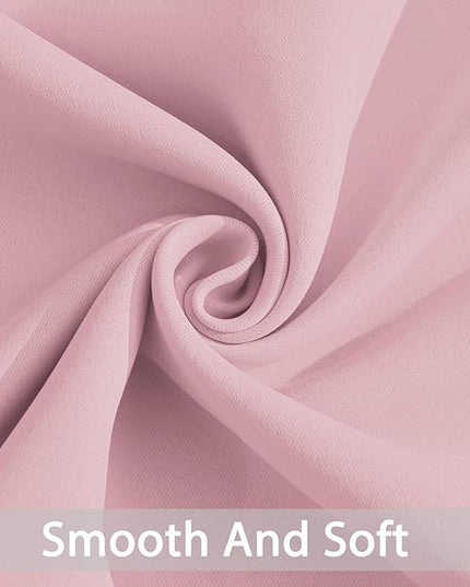 Yakamok Pink Curtains Room Darkening Thermal Insulated with Grommet Window Curtain for Bedroom, 38Wx72L inch, 2 Panels