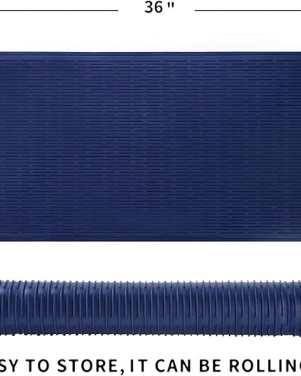 Silicone Dish Drying Mat for Multiple Usage,Easy clean,Eco-friendly,Heat-resistant Silicone Mat for Kitchen Counter or Sink,Refrigerator or Drawer Liner Navy Blue 5XL 36inches x 18inches