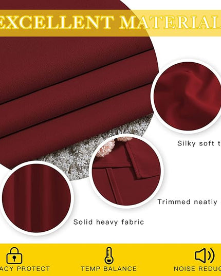 NICETOWN Glass Door Curtain for Windows, Extra Wide Thermal Insulated Curtain Panel Room Darkening Curtain Drape for French Door (Burgundy Red, W80 x L95, 1 Piece)