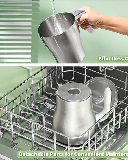 Maestri House Milk Frother, Variable Temp and Froth Thickness DualFro 600 Milk Frother Steamer, 21OZ Smart Touch Control Milk Warmer, Dishwasher Safe, Memory Function for Latte&Hot Chocolate (White)