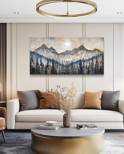 PHAOHUAXM Large Wall Art For Bedroom Wall Decor For Living Room Modern Office Dining Room Decor Abstract Ink-Wash Landscape Mountain Wall Pictures Printed Canvas Mountain Artwork Home Decor 20"X40"
