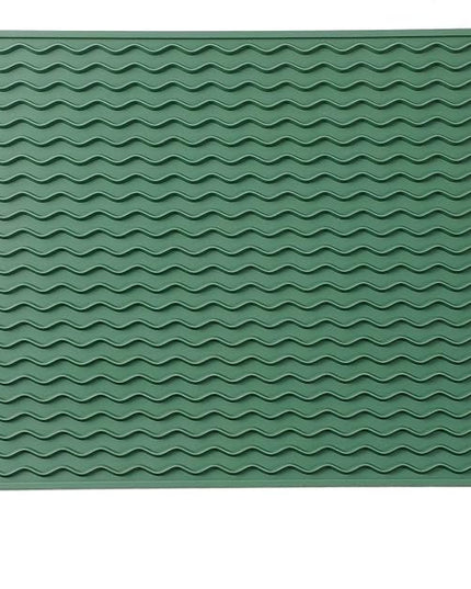 Silicone Dish Drying Mat for Multiple Usage,Easy clean,Eco-friendly,Heat-resistant Silicone Mat for Kitchen Counter or Sink,Refrigerator or drawer liner Green L 16 inches x 12 inches