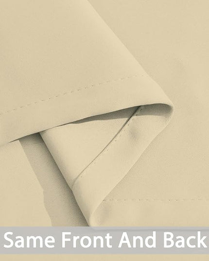 Yakamok Blackout Curtains Room Darkening Thermal Insulated Window Panels,Solid Grommet Top Drapes for Bedroom/Living Room(62Wx72L, Beige, 2 Panels)