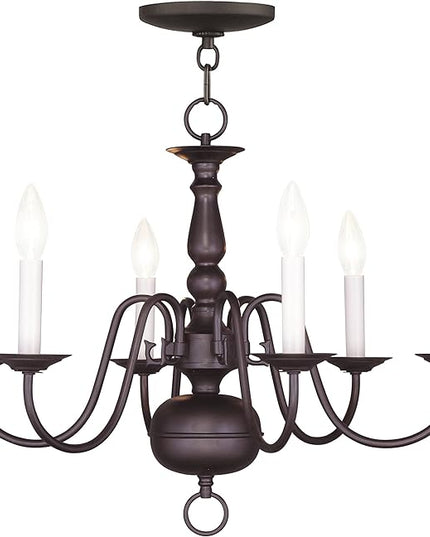 Livex Lighting 5006-07 Williamsburgh 6-Light Chandelier, Bronze,18Hx24W