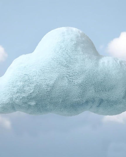 YRXRUS Cloud Pillows, Blue Cloud Shaped Pillow, Decorative Throw Pillow Gifts, Cute Plush Room Decor, Fluffy Faux Rabbit Fur 13"x21" Pillows for Living Bedroom Kids Room