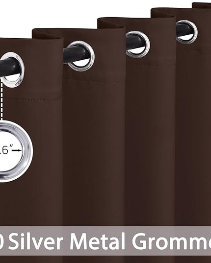 Yakamok Blackout Curtains for Bedroom 2 Panels Set 84 Inch Length Thermal Insulated Room Darkening Dark Black Out Drapery Grommet Window Treatments Drapes for Living Room, 70x84, Chocolate Brown
