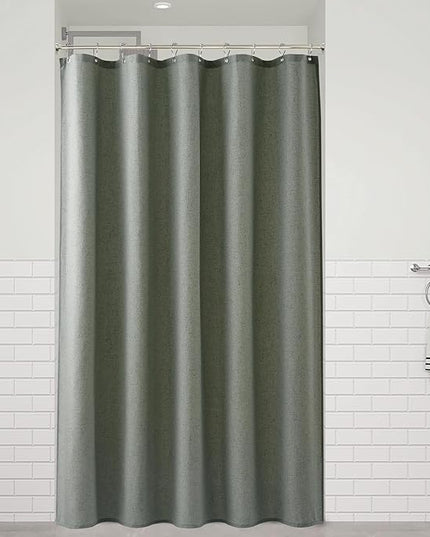 Naturoom Desert Sage 54 Inch Shower Curtain - Stall Narrow Half Linen Ultra Thick Fabric Shower Curtain Set with Hooks, Boho Farmhouse Rustic RV Camper Bath Curtains for Bathroom, 54x78